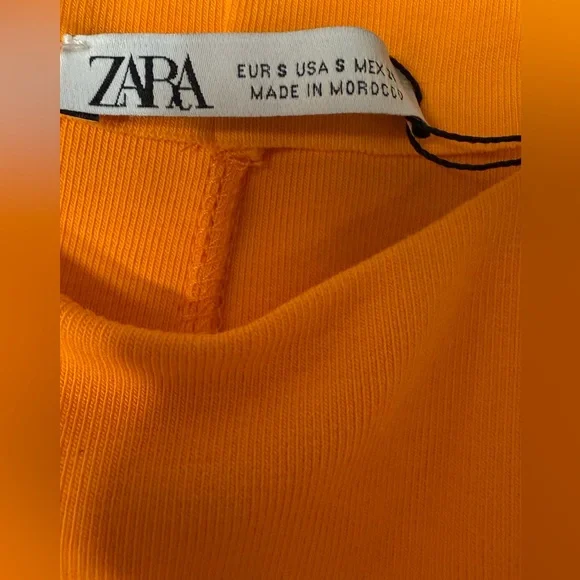Zara Vibrant Orange Mini Dress | Sz S - Picture 3 of 3
